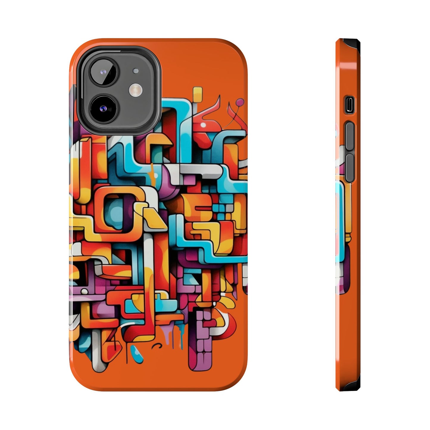 Orange Tough Phone Cases - Graffiti Design