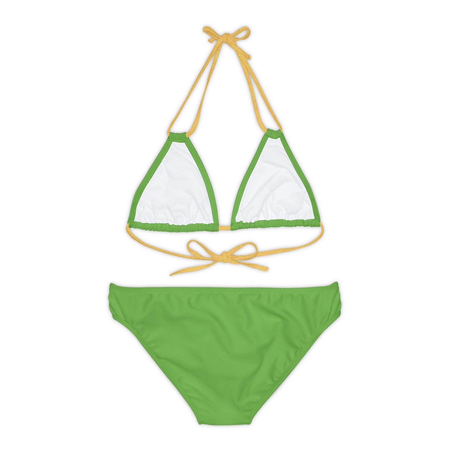 Light Green Strappy Bikini Set (AOP) with Butterfly design