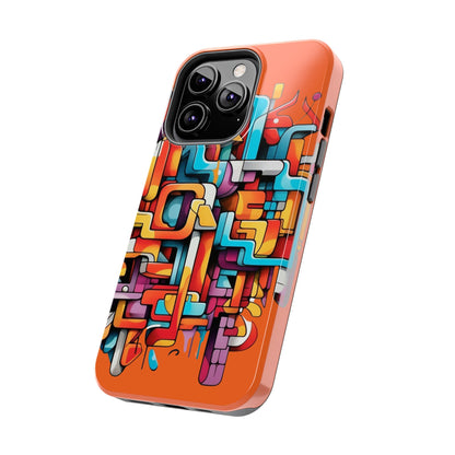 Orange Tough Phone Cases - Graffiti Design