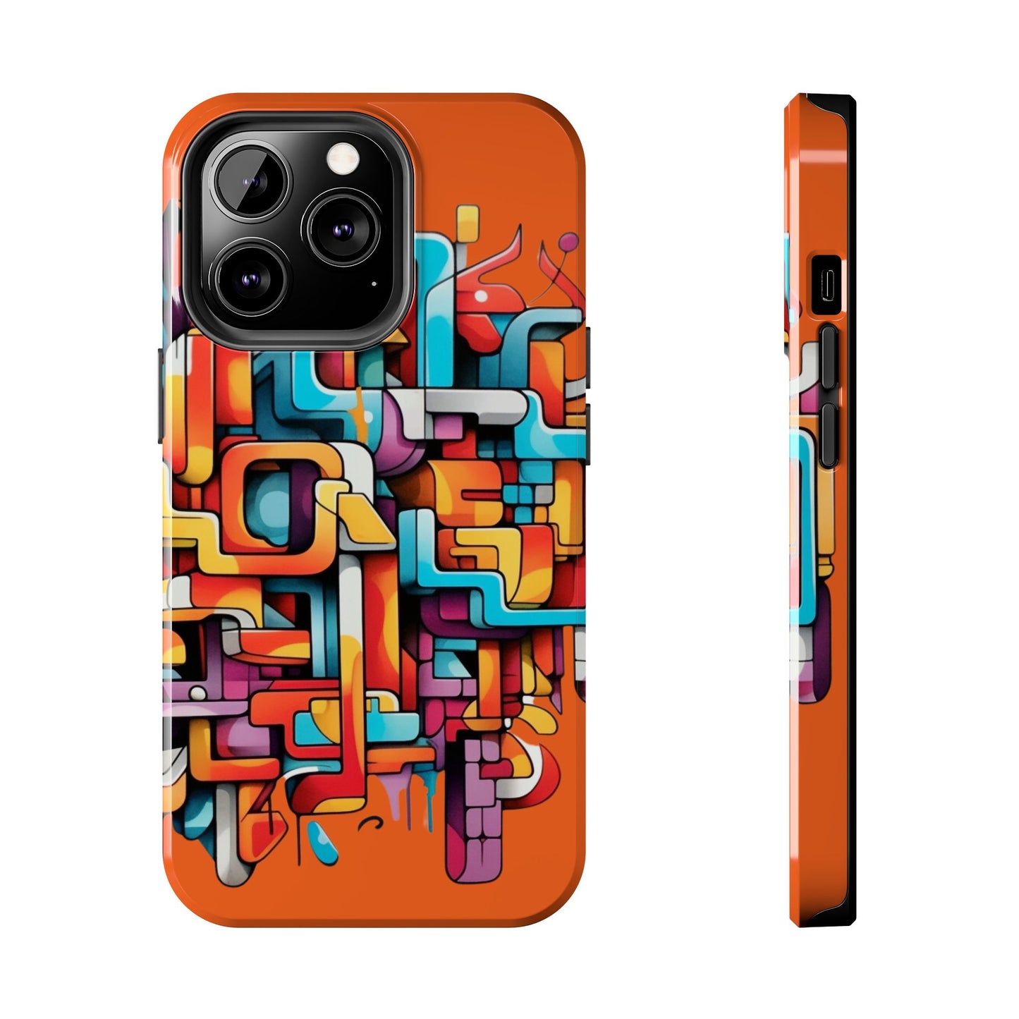 Orange Tough Phone Cases - Graffiti Design