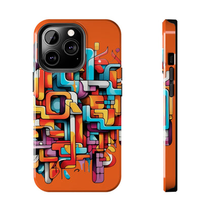 Orange Tough Phone Cases - Graffiti Design