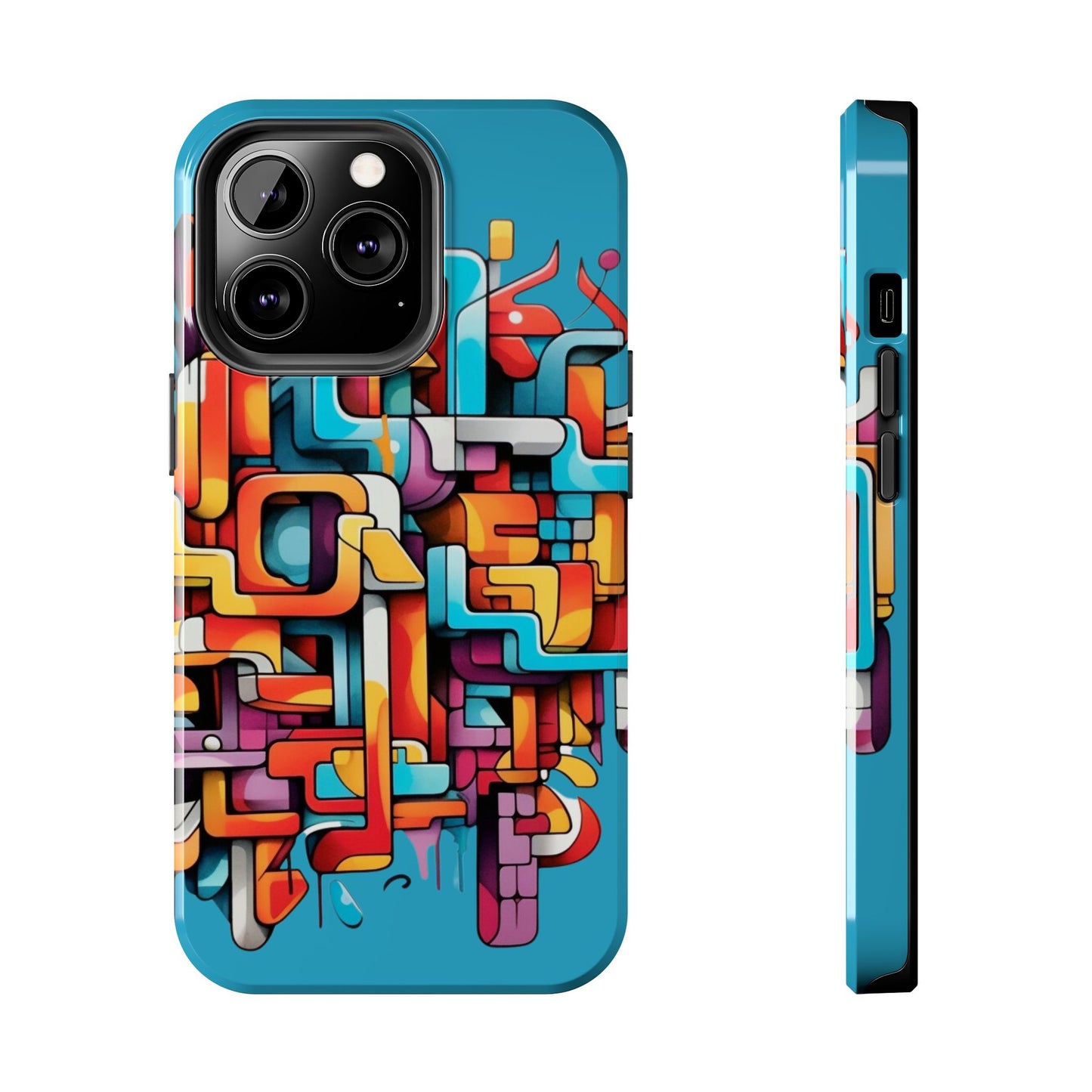 Blue Tough Phone Cases - Graffiti Design