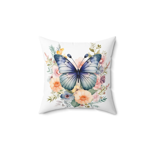 Spun Polyester Square Pillow - Butterfly