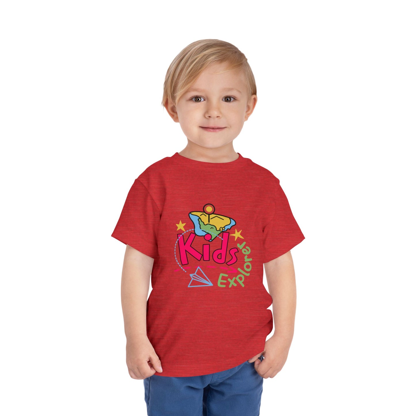 Kids Explore Toddler Tee — Colorful Adventure Graphic T-Shirt for Curious Little Explorers