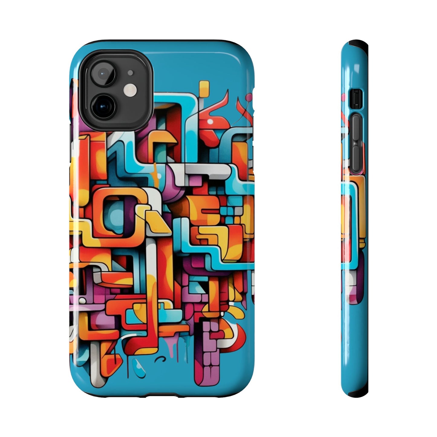 Blue Tough Phone Cases - Graffiti Design