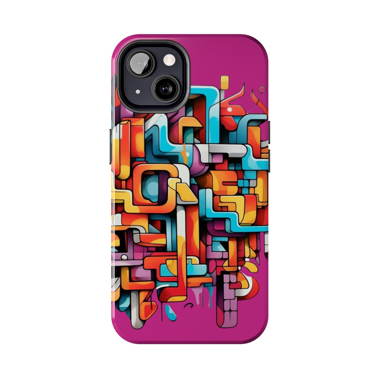 Fuschia Tough Phone Cases - Graffiti Design