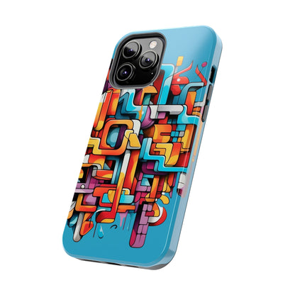 Blue Tough Phone Cases - Graffiti Design