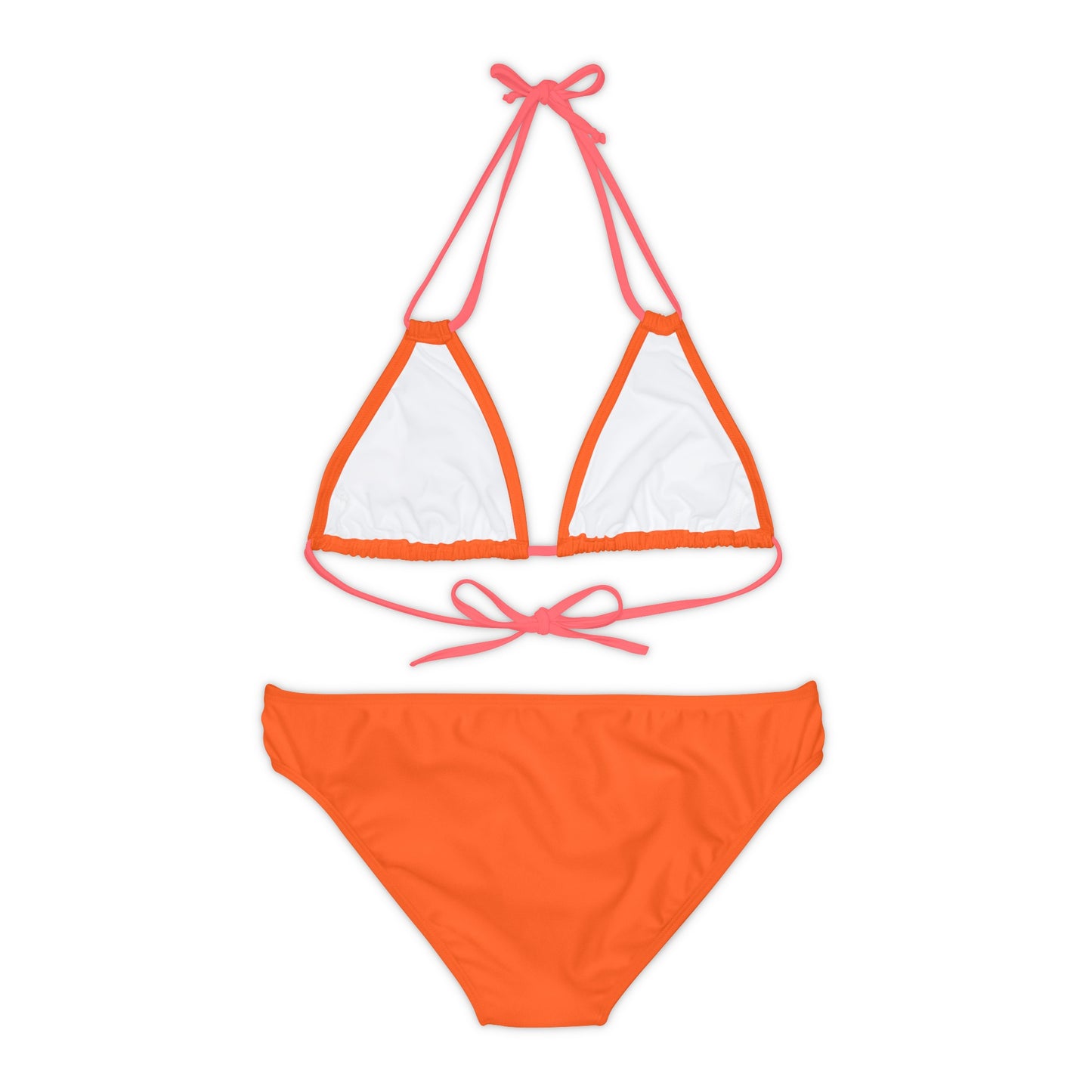 Orange Strappy Bikini Set (AOP) with Butterfly design