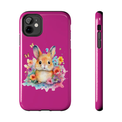 Pink Tough Phone Cases Rabbit Design