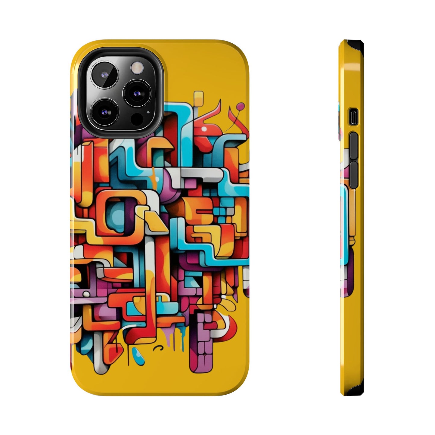 Yellow Tough Phone Cases - Graffiti Design