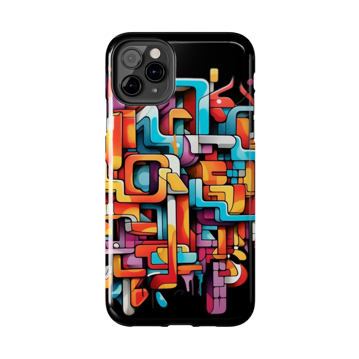 Black Tough Phone Cases - Graffiti Design