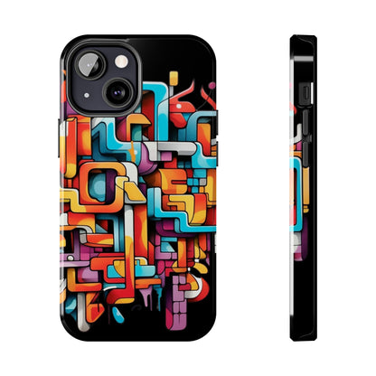 Black Tough Phone Cases - Graffiti Design