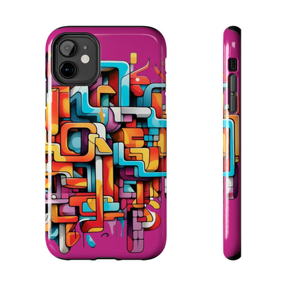 Fuschia Tough Phone Cases - Graffiti Design