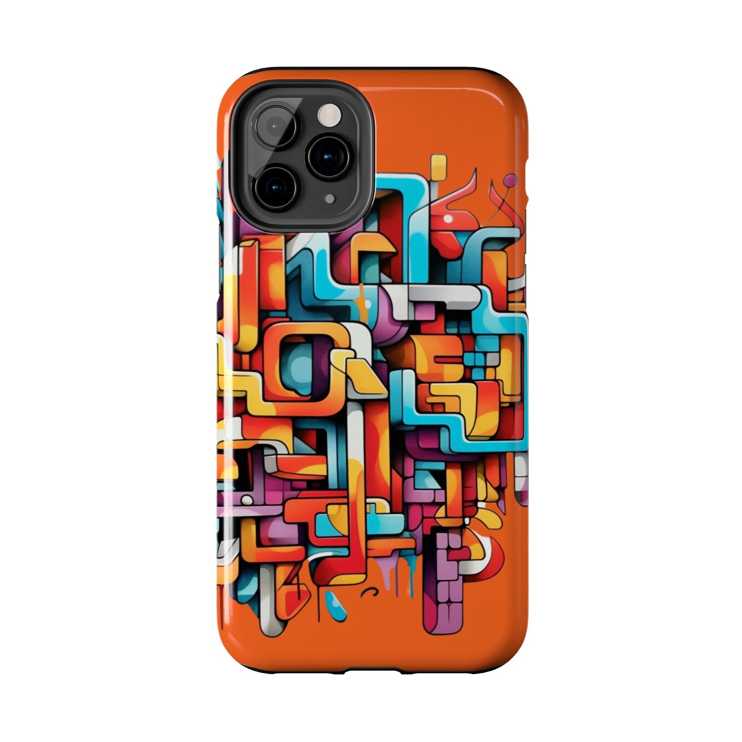 Orange Tough Phone Cases - Graffiti Design