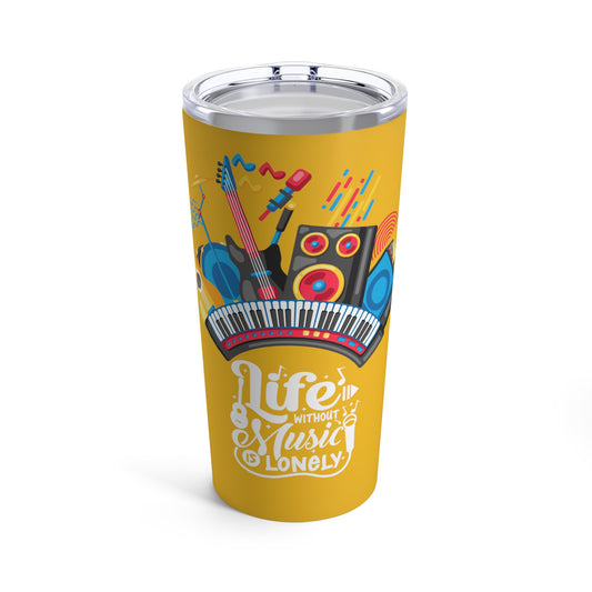 Yellow Tumbler for Music Lovers 20oz