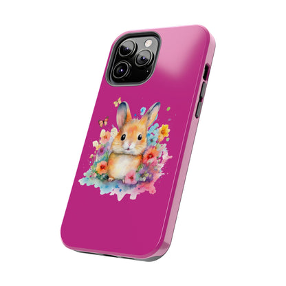 Pink Tough Phone Cases Rabbit Design