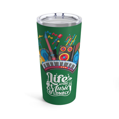 Green Tumbler for Music Lovers 20oz