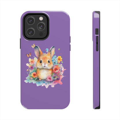 Light Purple Tough Phone Cases Rabbit Design