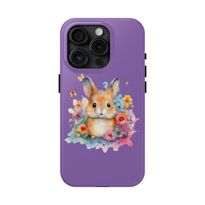 Light Purple Tough Phone Cases Rabbit Design