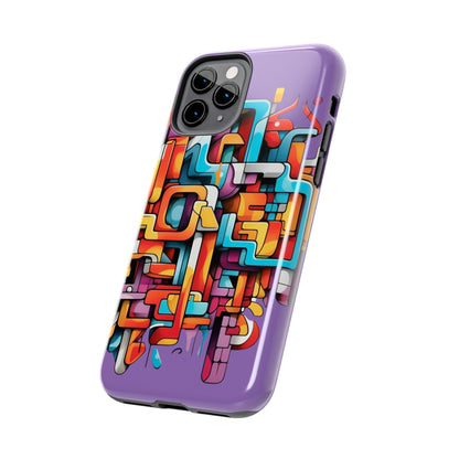 Light Purple Tough Phone Cases - Graffiti Design