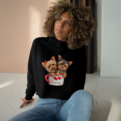 Cute Dog Crop Hoodie Sweatshirt