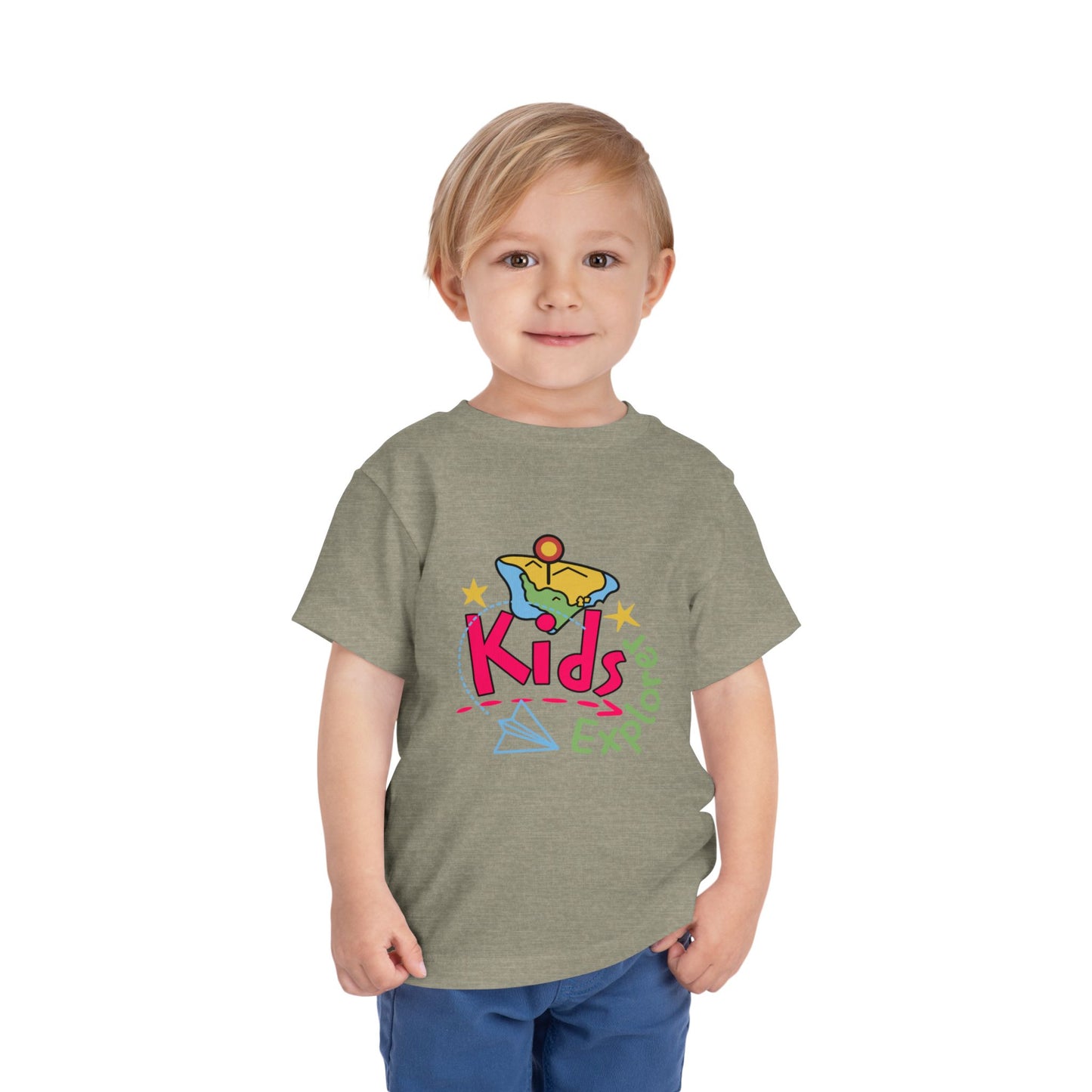 Kids Explore Toddler Tee — Colorful Adventure Graphic T-Shirt for Curious Little Explorers