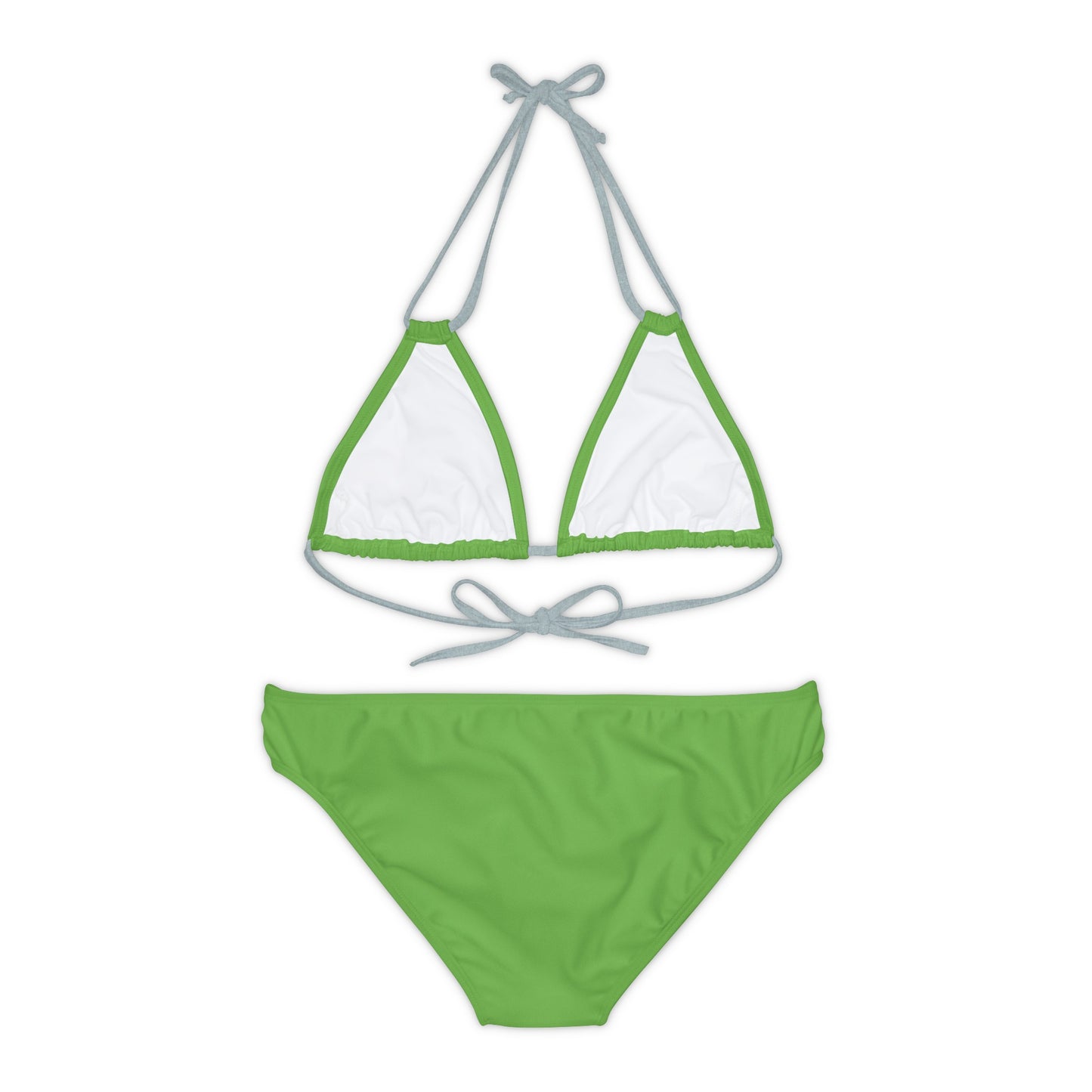 Light Green Strappy Bikini Set (AOP) with Butterfly design