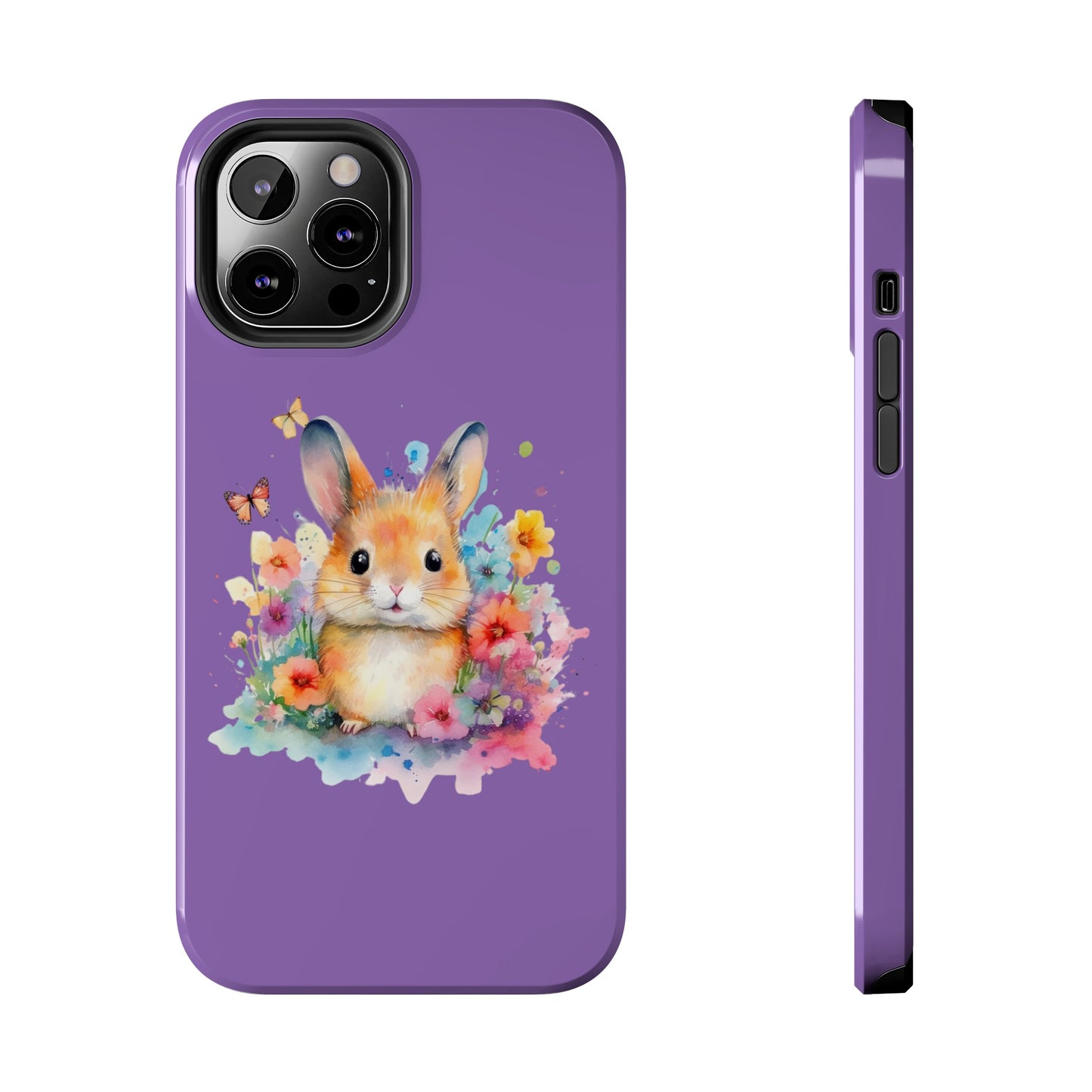 Light Purple Tough Phone Cases Rabbit Design