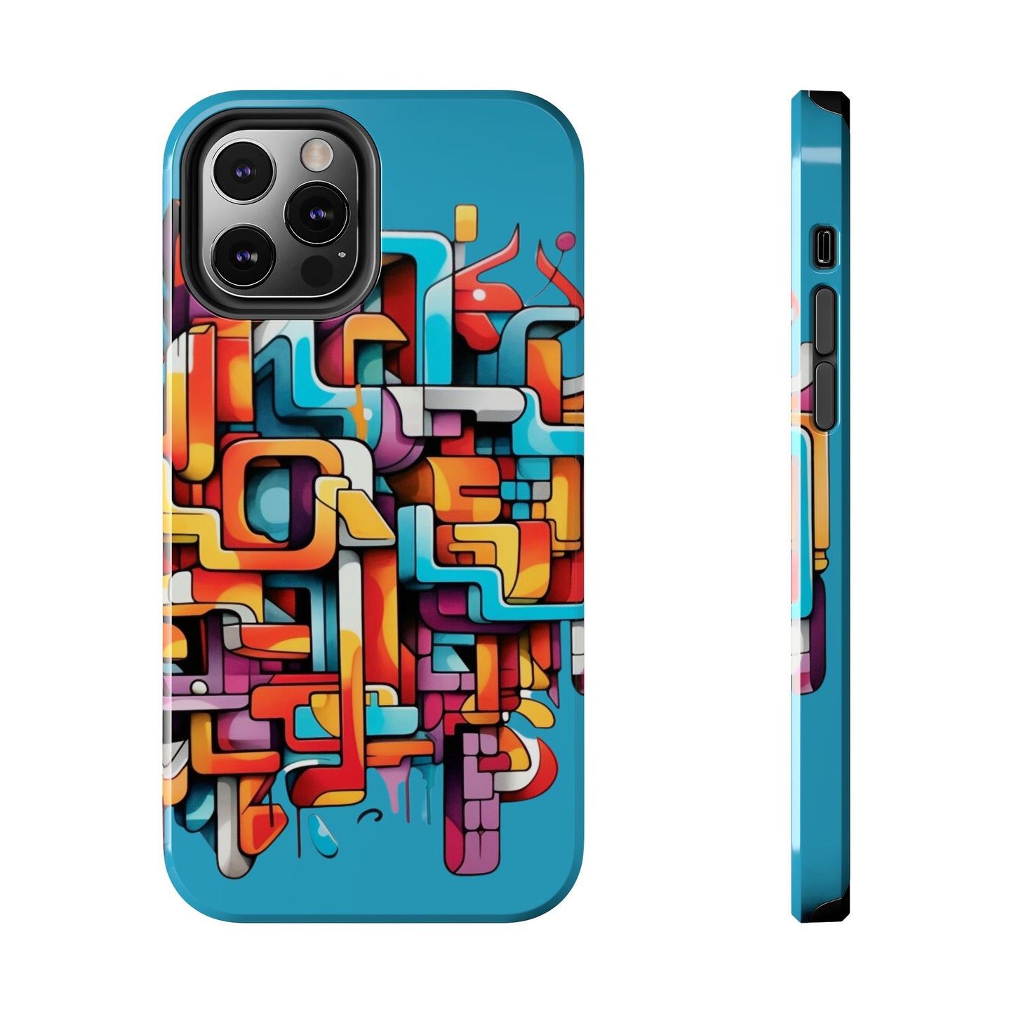 Blue Tough Phone Cases - Graffiti Design