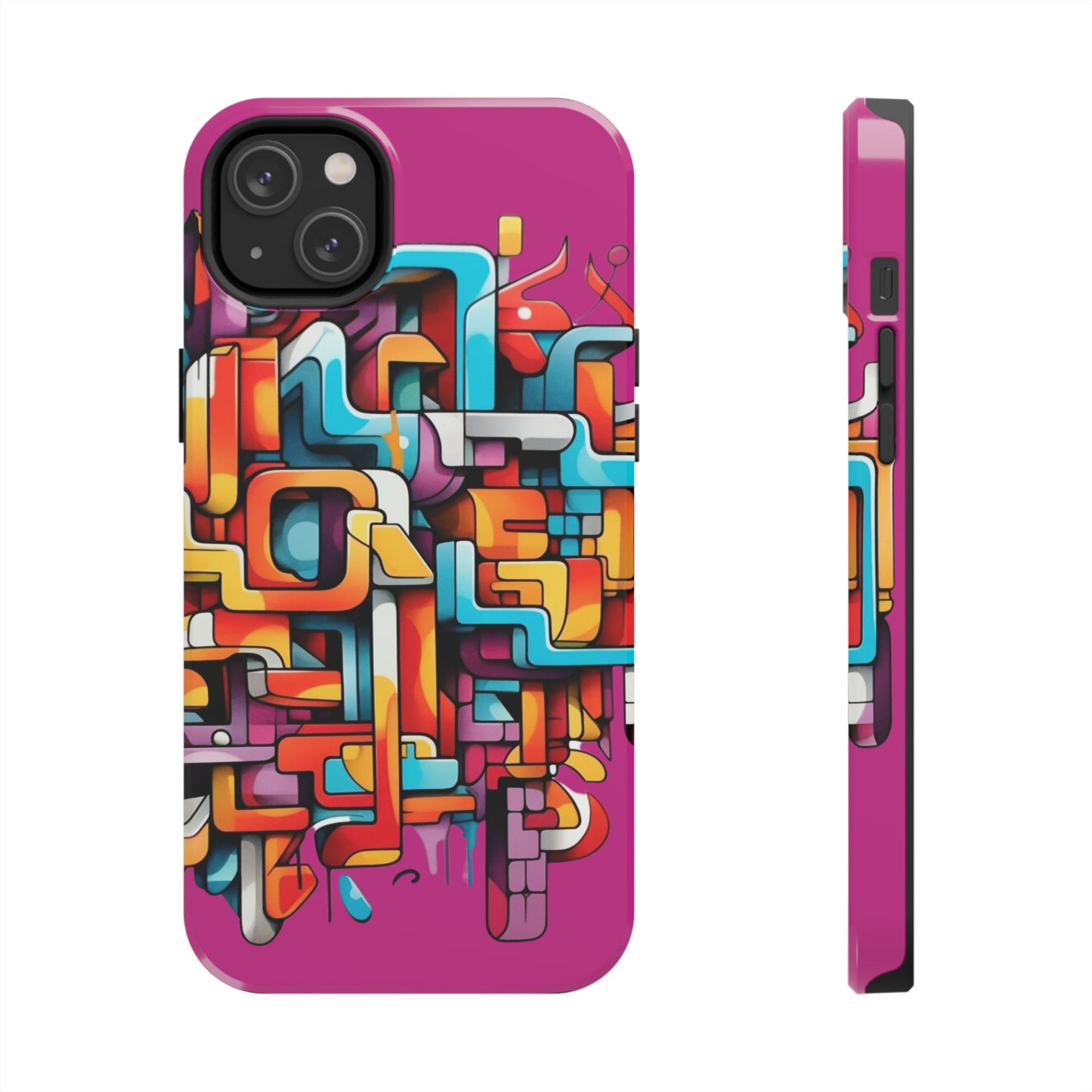 Fuschia Tough Phone Cases - Graffiti Design