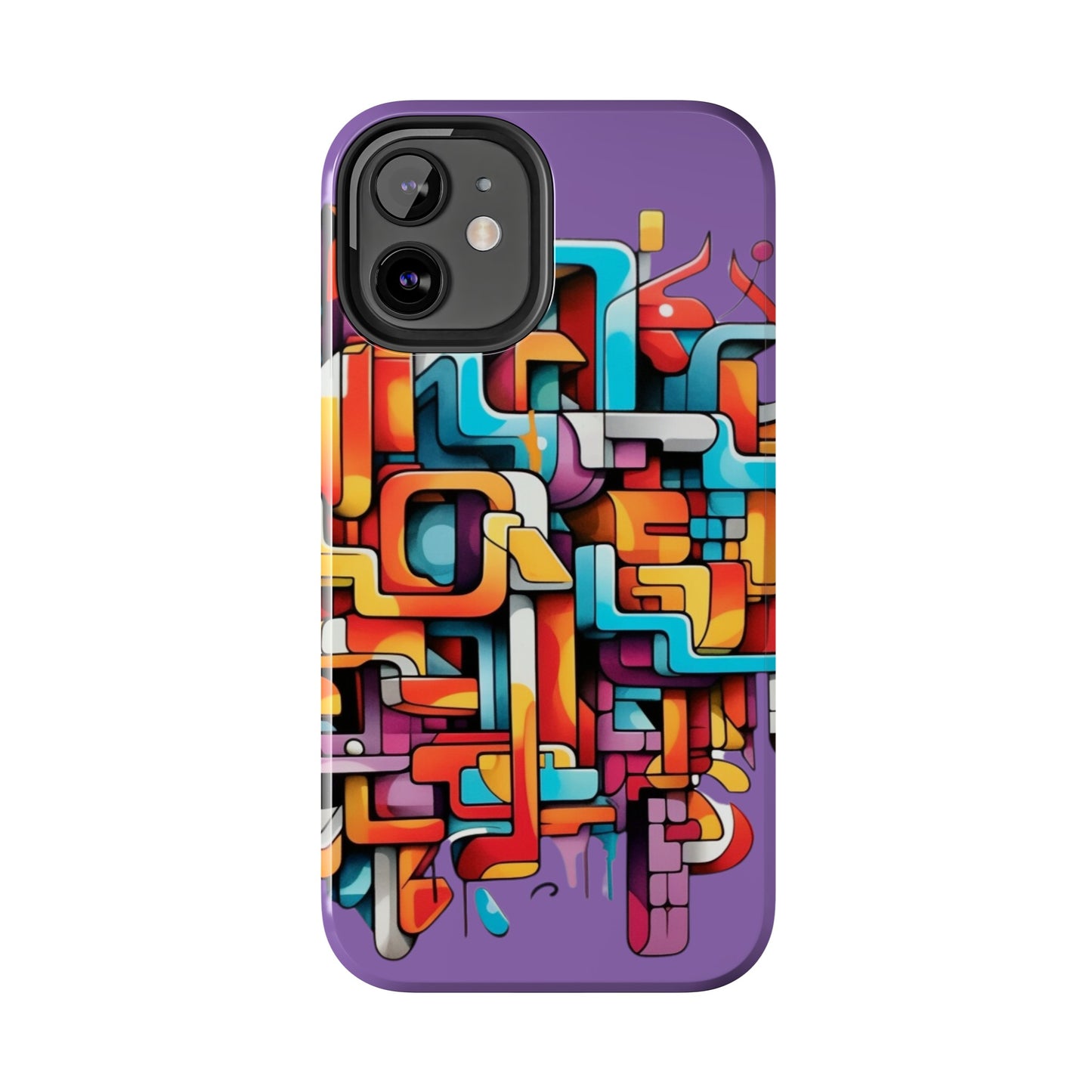 Light Purple Tough Phone Cases - Graffiti Design