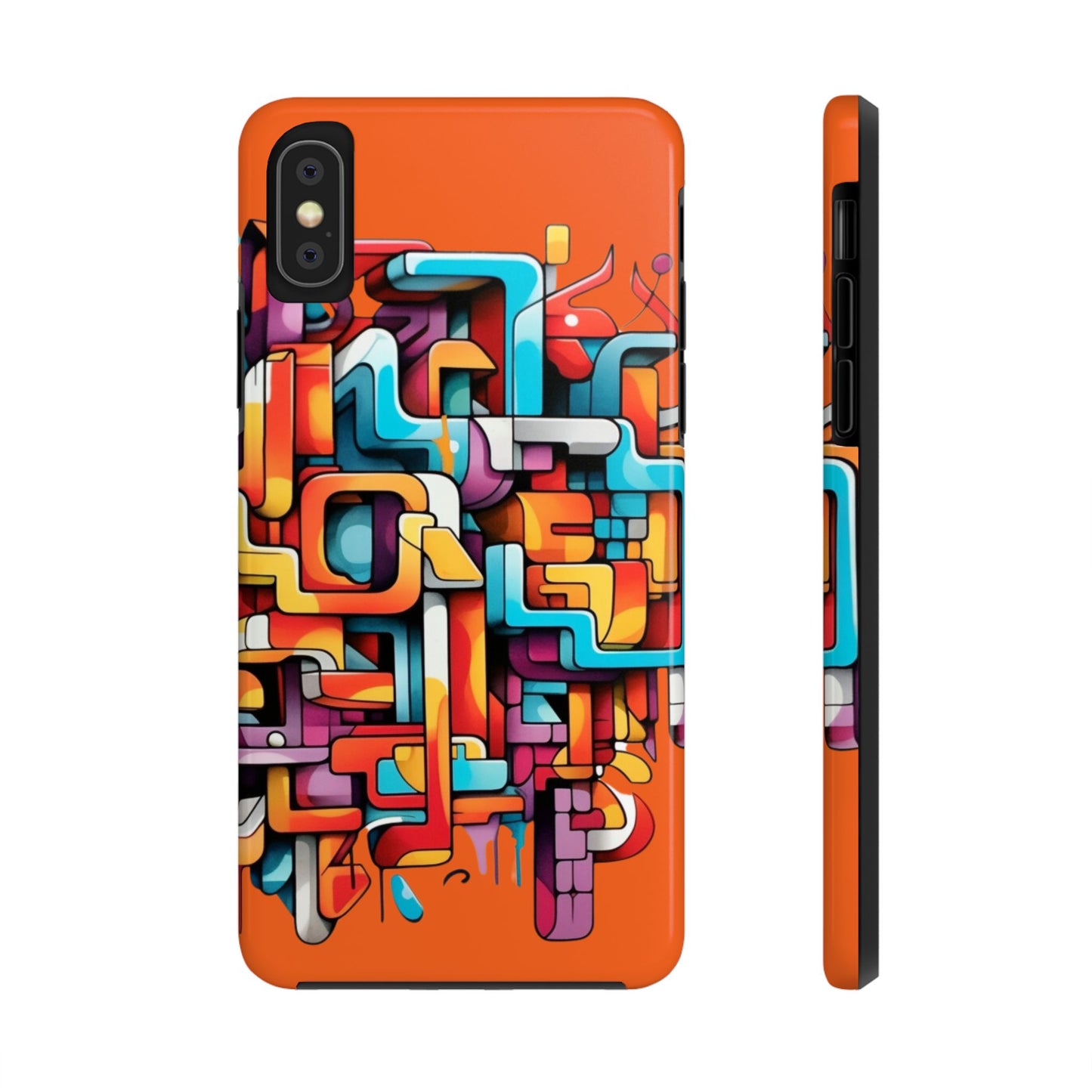 Orange Tough Phone Cases - Graffiti Design