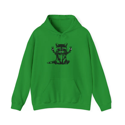 Women's Yellow Raccoon Graphic Hoodie – Soft Cotton Blend Pullover Sweatshirt