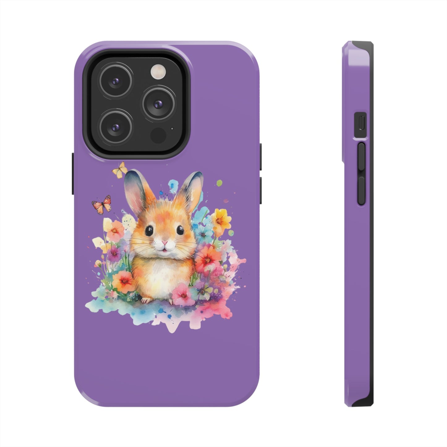 Light Purple Tough Phone Cases Rabbit Design