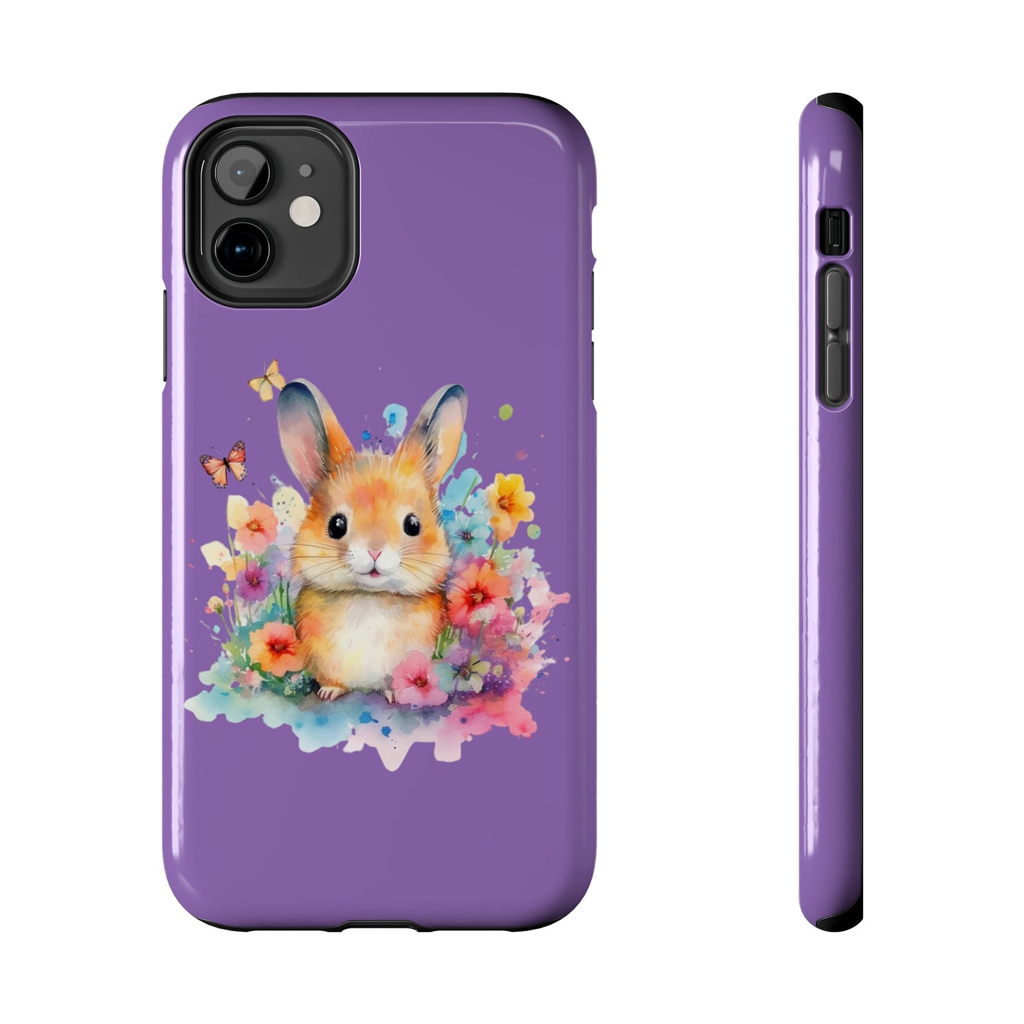 Light Purple Tough Phone Cases Rabbit Design