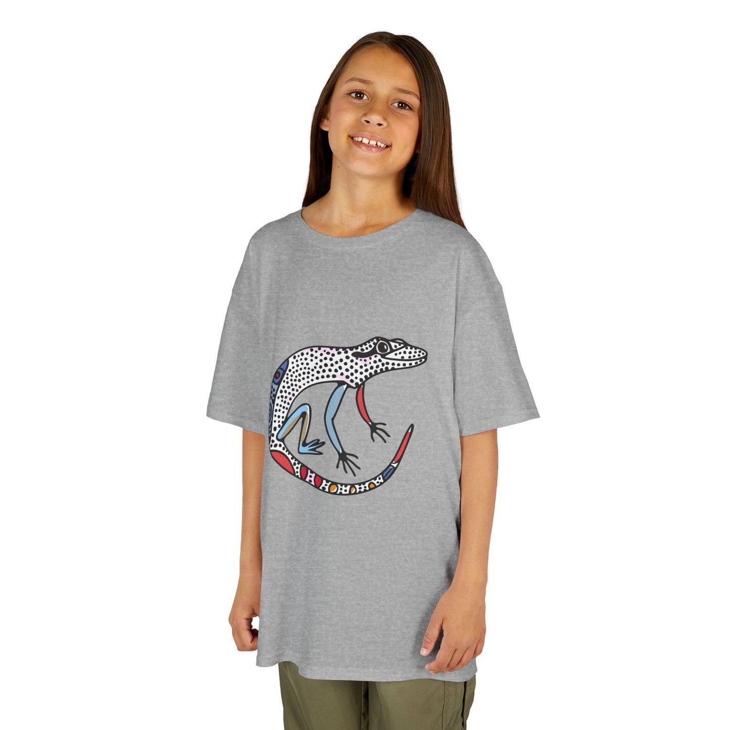 Kids Lizard Graphic Tee — Colorful Patterned Chameleon Shirt