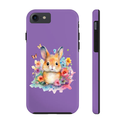 Light Purple Tough Phone Cases Rabbit Design