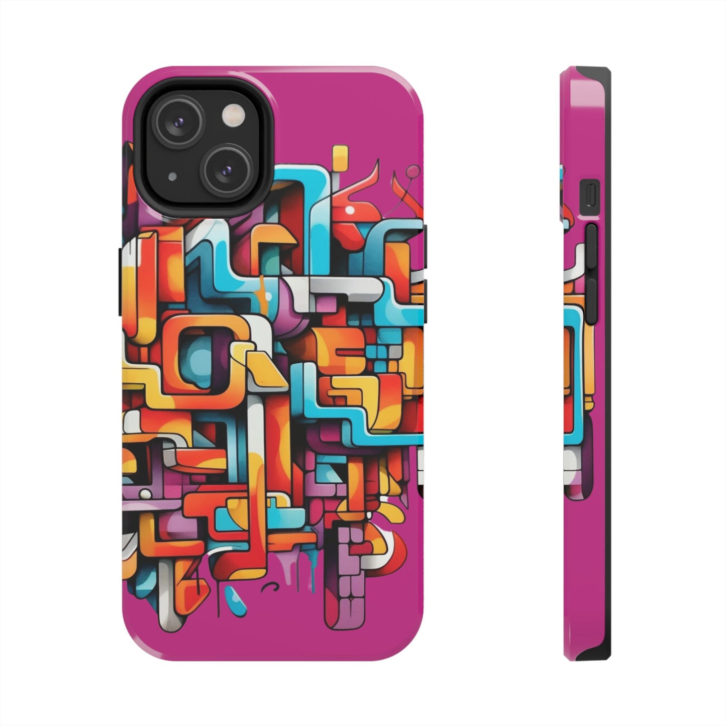 Fuschia Tough Phone Cases - Graffiti Design