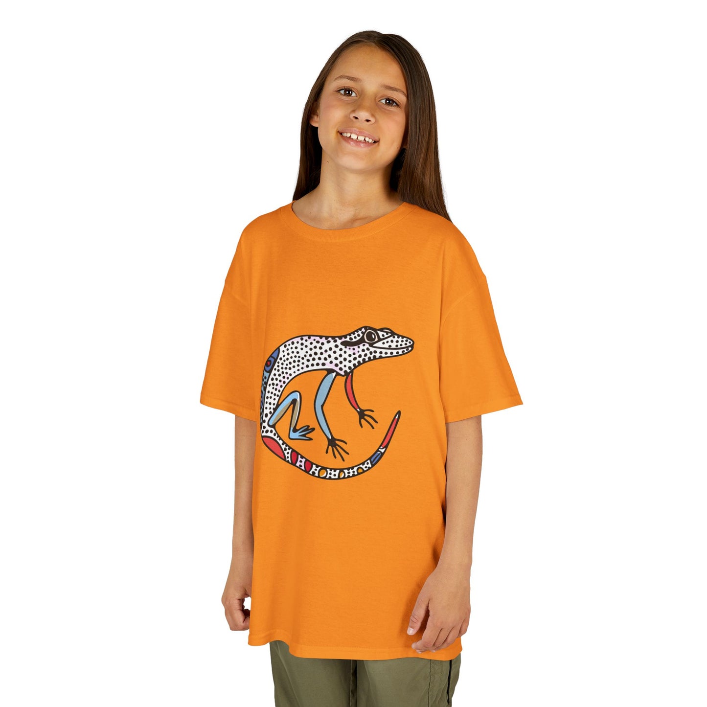Kids Lizard Graphic Tee — Colorful Patterned Chameleon Shirt