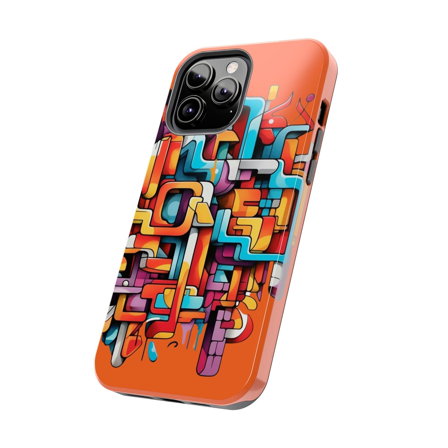 Orange Tough Phone Cases - Graffiti Design