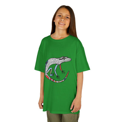 Kids Lizard Graphic Tee — Colorful Patterned Chameleon Shirt