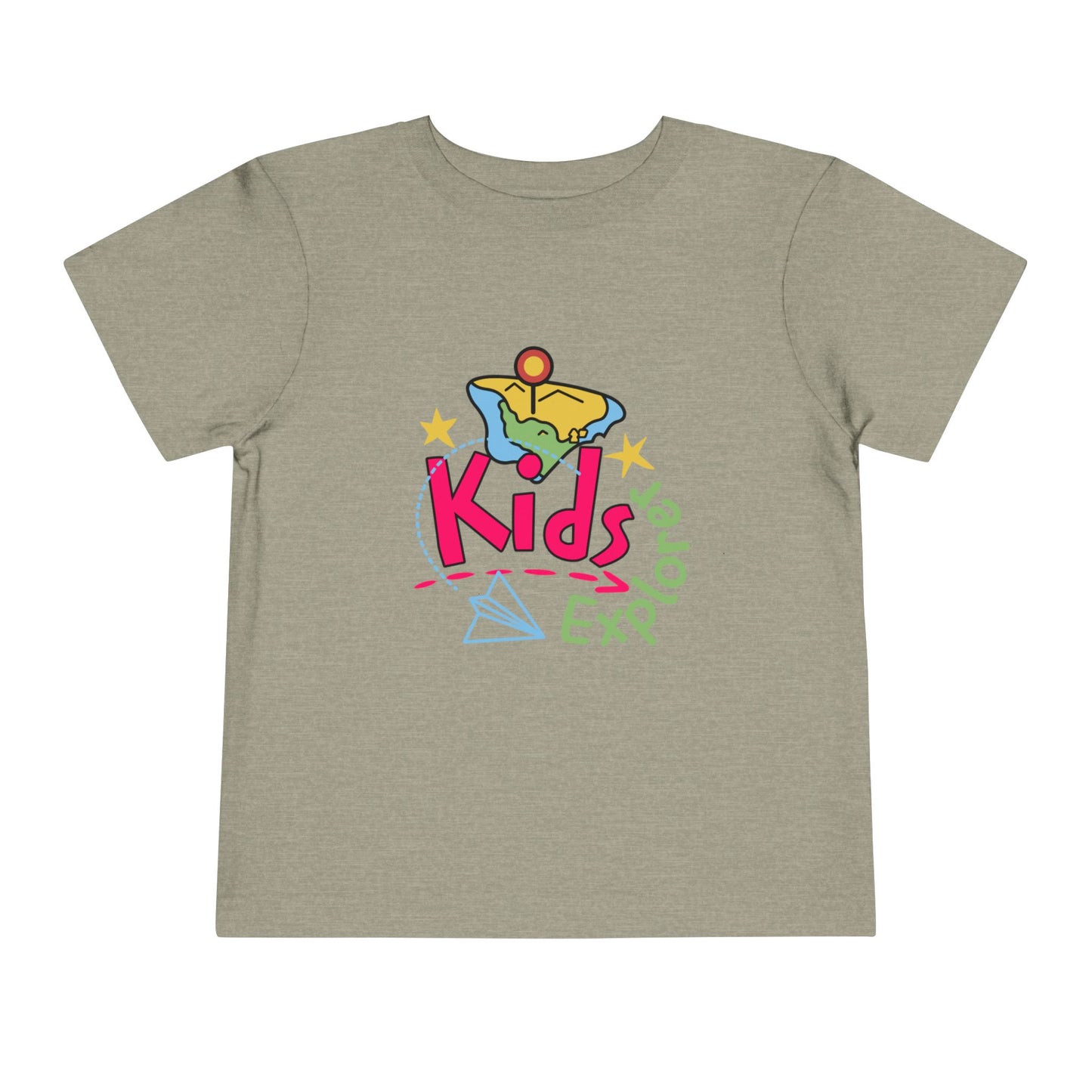 Kids Explore Toddler Tee — Colorful Adventure Graphic T-Shirt for Curious Little Explorers