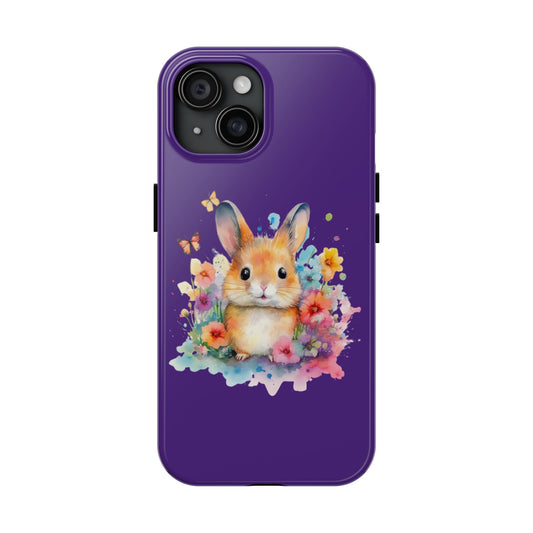 Purple Tough Phone Cases Rabbit Design