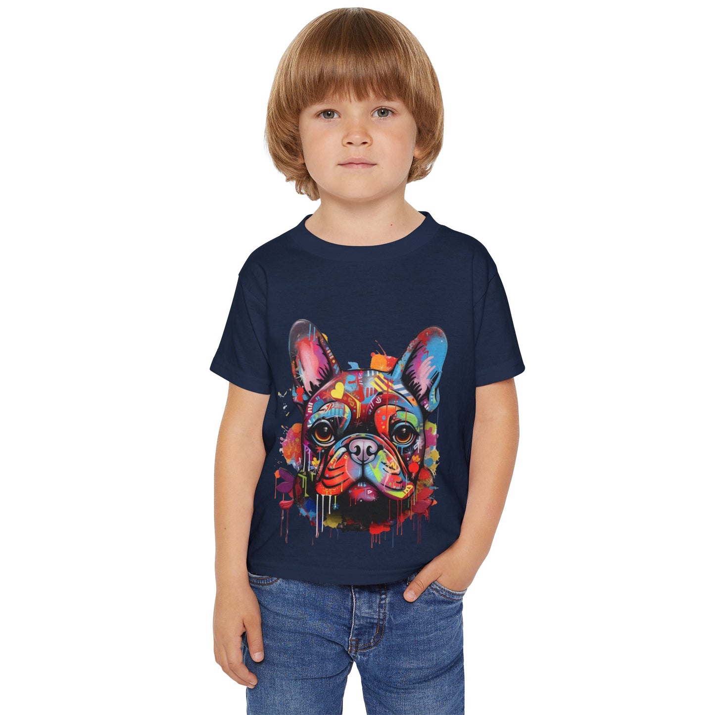 Heavy Cotton™ Toddler T-shirt with Dog Pattern