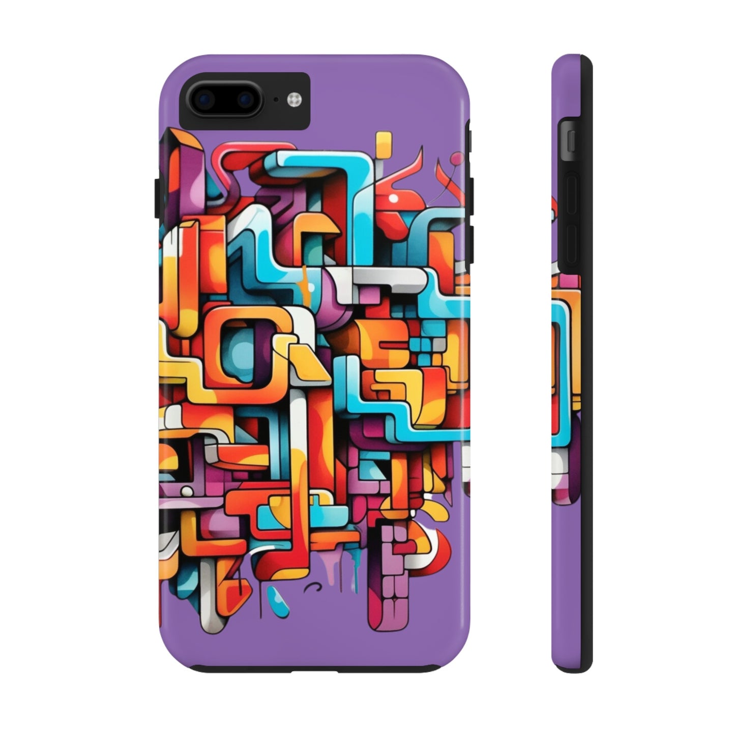 Light Purple Tough Phone Cases - Graffiti Design