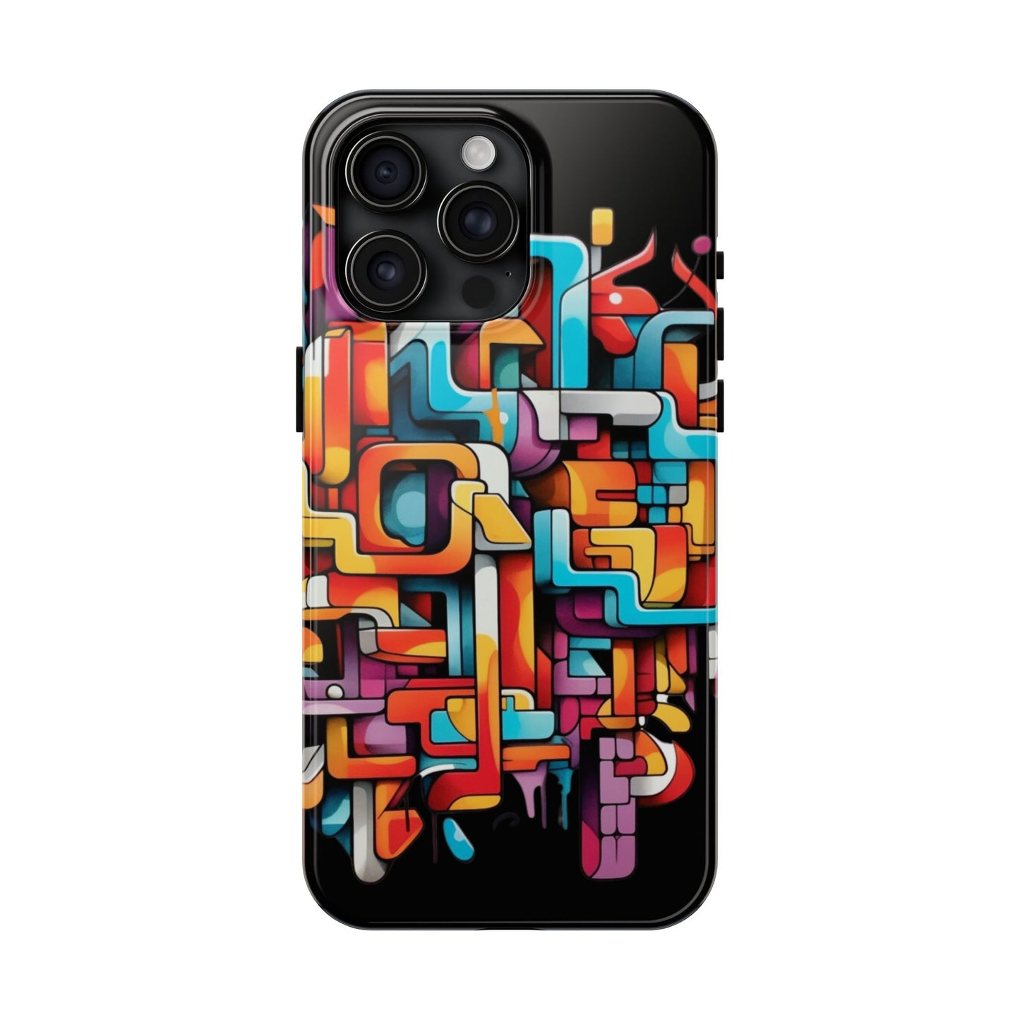 Black Tough Phone Cases - Graffiti Design