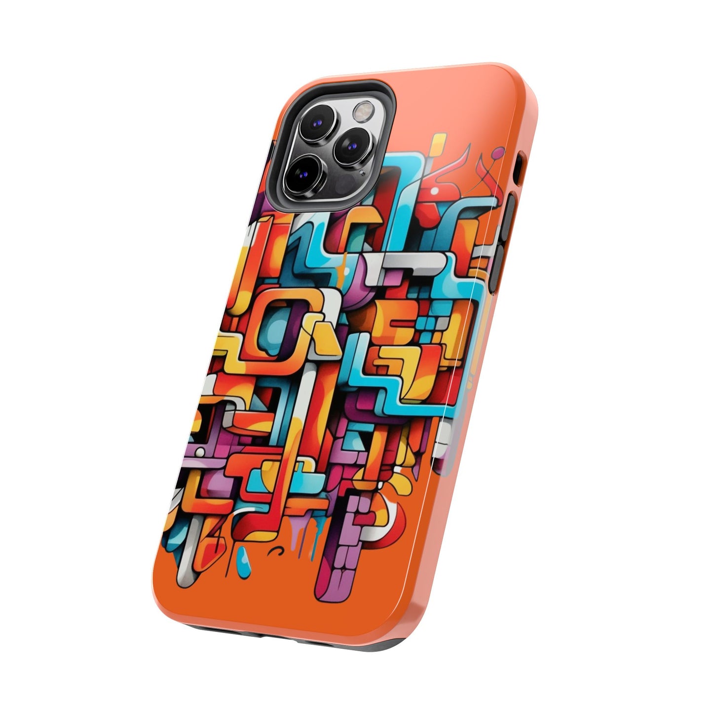 Orange Tough Phone Cases - Graffiti Design