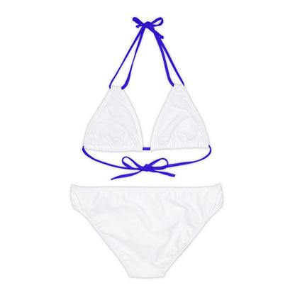 White Strappy Bikini Set (AOP) with Butterfly design