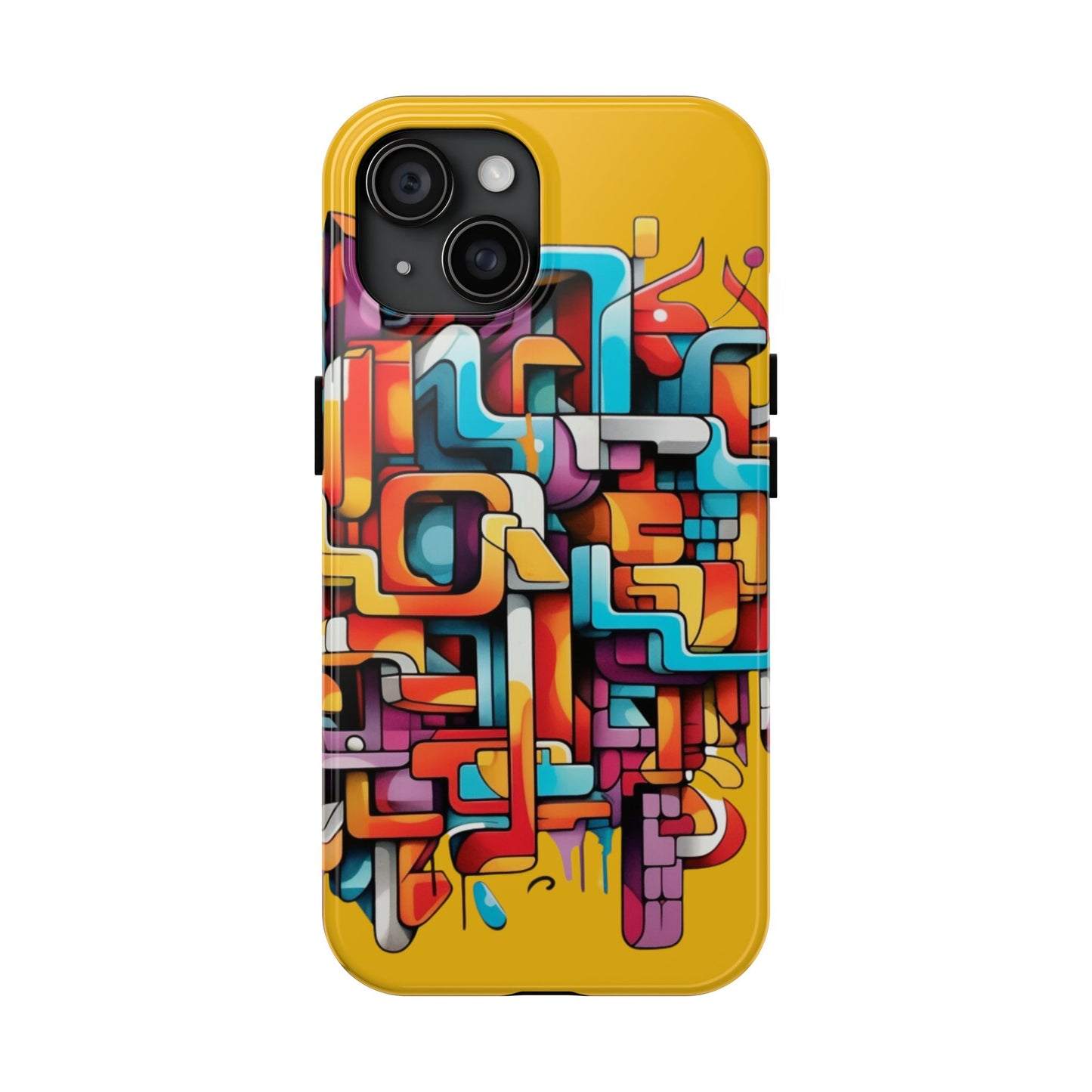 Yellow Tough Phone Cases - Graffiti Design