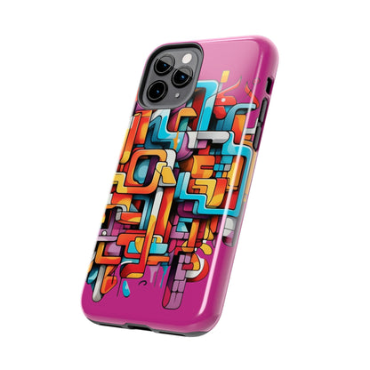 Fuschia Tough Phone Cases - Graffiti Design